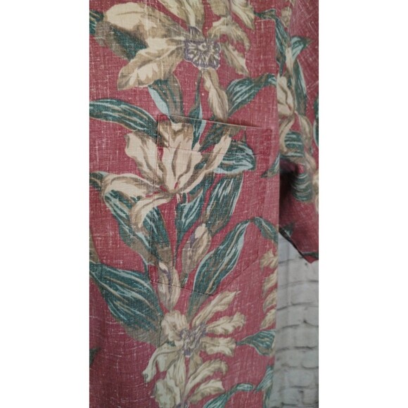 Reyn Spooner Men's Hawaiian Shirt XL Brick Red Reverse Fabric - Picture 5 of 8